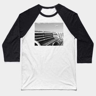 Wooden benches on Cromer pier Baseball T-Shirt